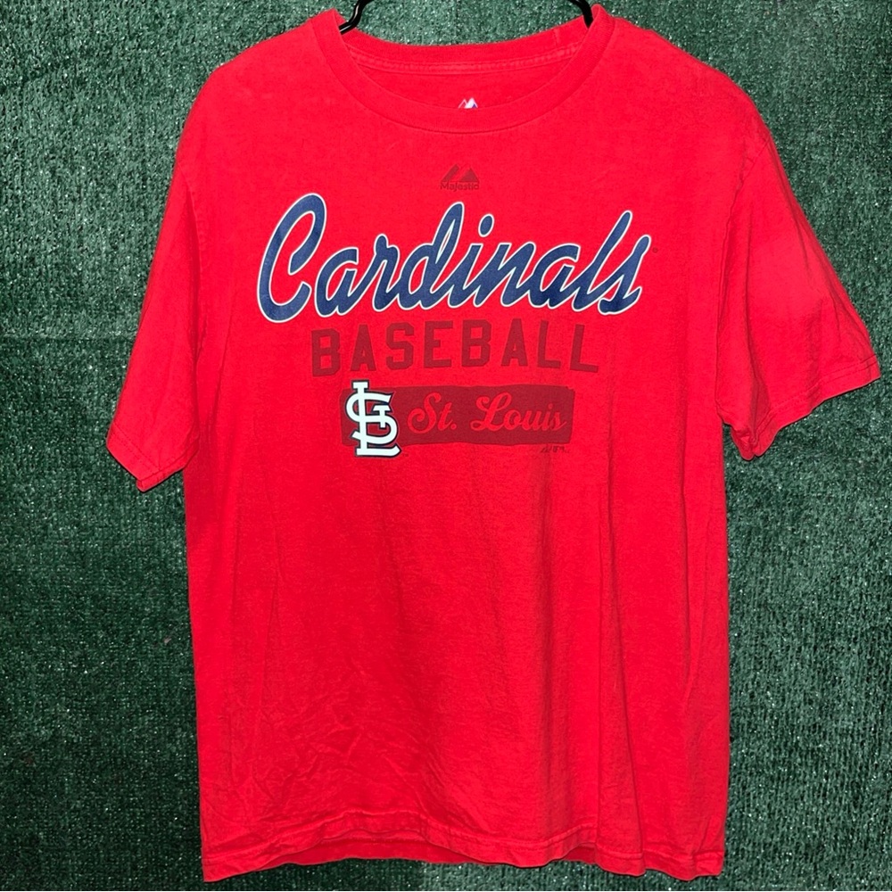 St Louis Cardinals Red Majestic Shirt M MLB Baseball STL